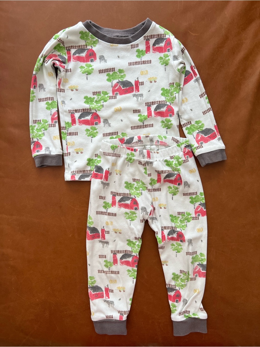 BURTS BEES Barnyard Cows Organic Cotton PJs, 2T